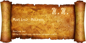Matisz Mózes névjegykártya